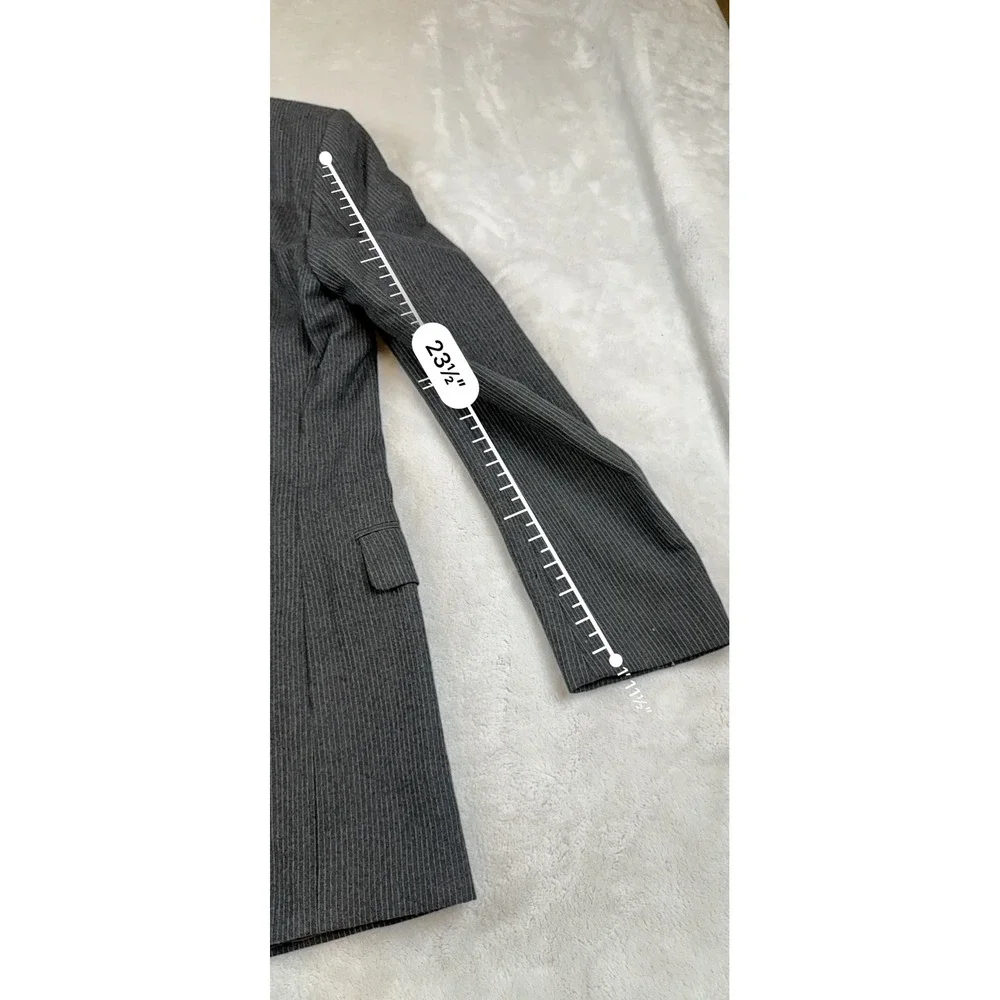Yves Saint‎ Laurent Mens Pinstripe Wool Blazer Charcoal Grey Vintage Sport Coat